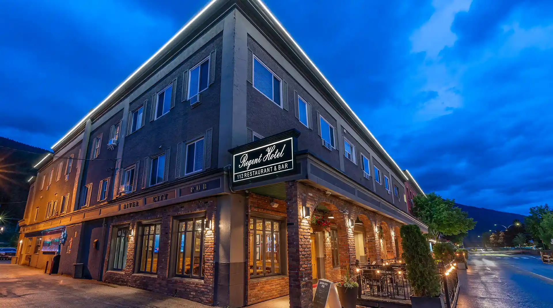 Regent Hotel Revelstoke at Night